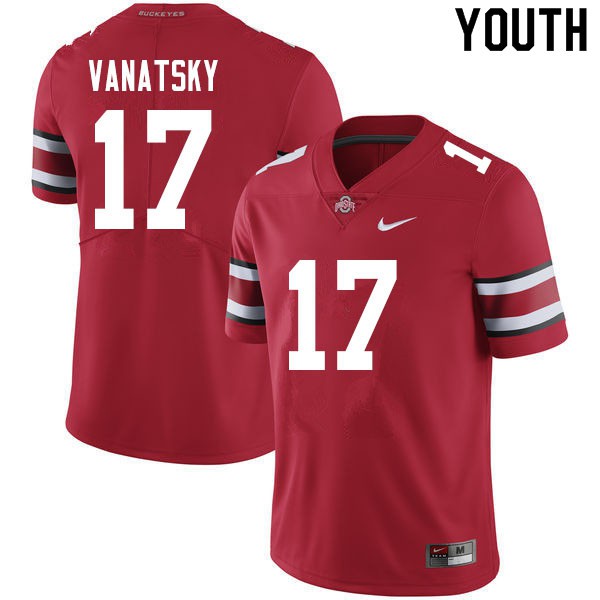 Ohio State Buckeyes #17 Danny Vanatsky Youth Embroidery Jersey Scarlet